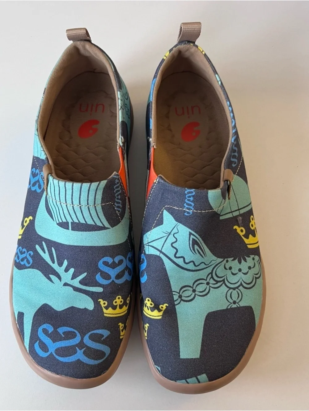 UIN Sneakers Canvas Flats Loafers Toledo Art Slip On